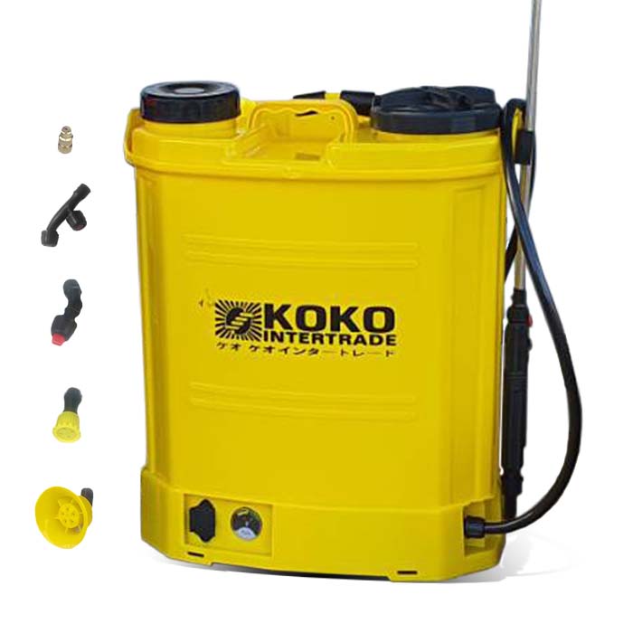 เครื่องพ่นยาแบตเตอรี่ KOKO แรงดัน 5.5 บาร์ ความจุ 20 ลิตร สีเหลือง
