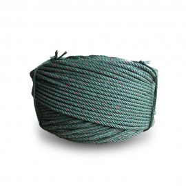 เชือกไนล่อนสีเขียวขี้ม้าแต้มแดง ขนาด 4 มม (1ม้วน)