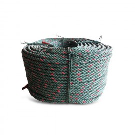 เชือกไนล่อนสีเขียวขี้ม้าแต้มแดง ขนาด 6 มม (1ม้วน)